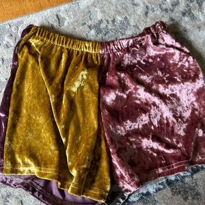 Urban outfitters colorblock velvet short.
